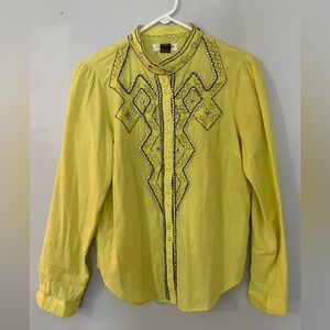 Pilcro Lemon Lace Embellished Top